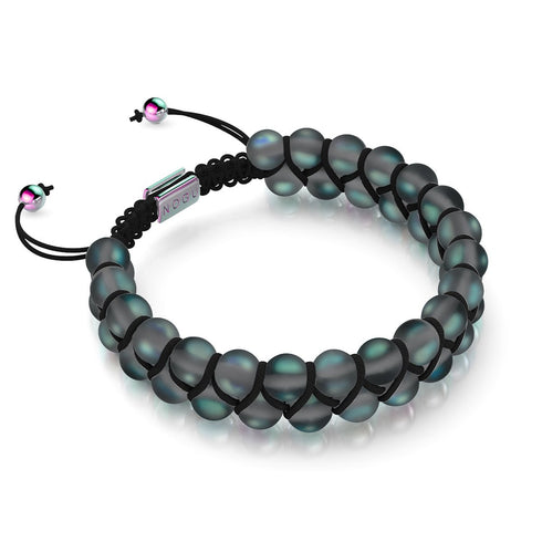 Grey | Unicorn Silver | Double Mermaid Glass Bracelet